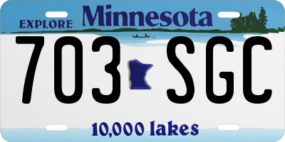 MN license plate 703SGC