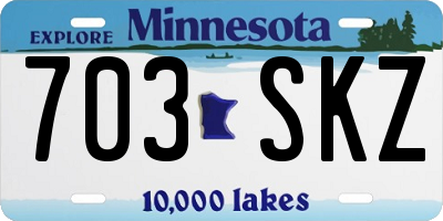 MN license plate 703SKZ