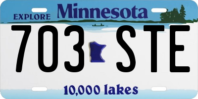 MN license plate 703STE