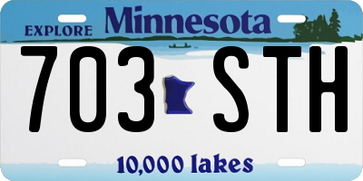 MN license plate 703STH