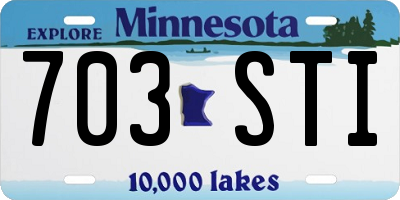 MN license plate 703STI