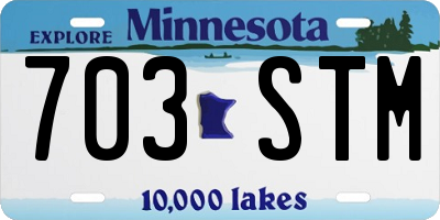 MN license plate 703STM