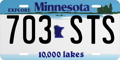 MN license plate 703STS