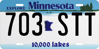 MN license plate 703STT