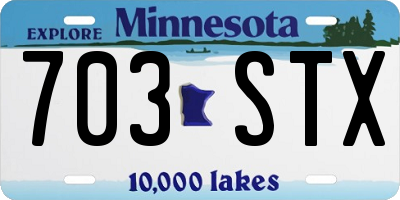 MN license plate 703STX