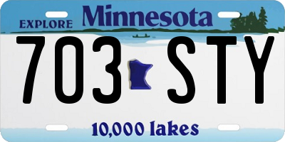 MN license plate 703STY