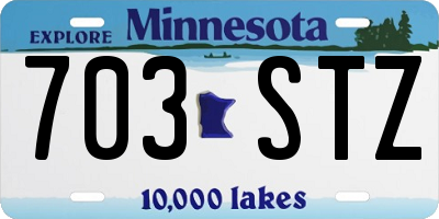 MN license plate 703STZ