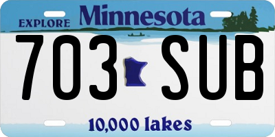 MN license plate 703SUB