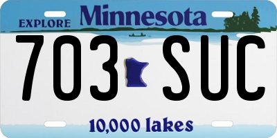 MN license plate 703SUC