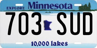 MN license plate 703SUD