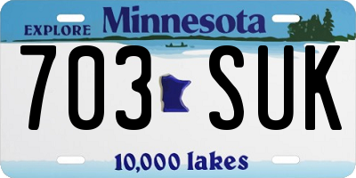MN license plate 703SUK