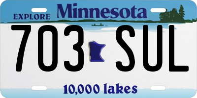 MN license plate 703SUL