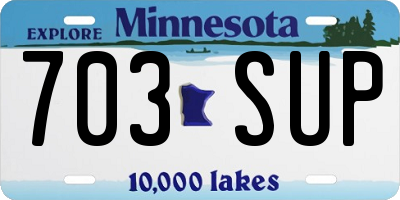 MN license plate 703SUP