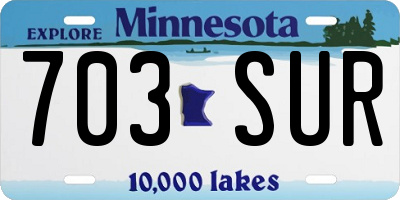 MN license plate 703SUR