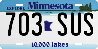 MN license plate 703SUS