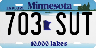 MN license plate 703SUT