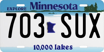 MN license plate 703SUX