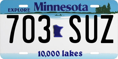 MN license plate 703SUZ