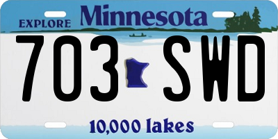 MN license plate 703SWD