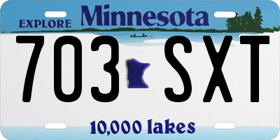 MN license plate 703SXT
