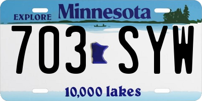 MN license plate 703SYW