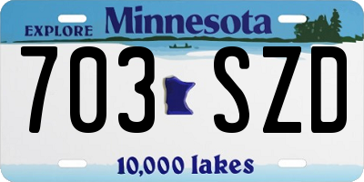 MN license plate 703SZD