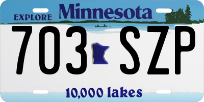 MN license plate 703SZP