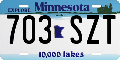 MN license plate 703SZT