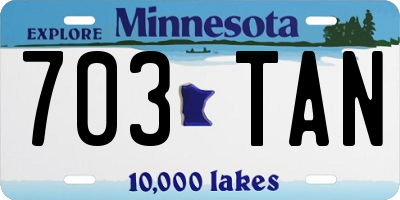 MN license plate 703TAN