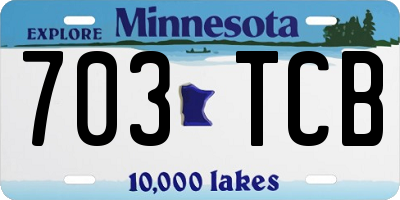 MN license plate 703TCB