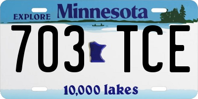 MN license plate 703TCE