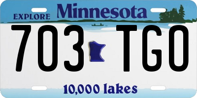 MN license plate 703TGO