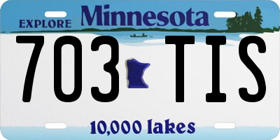 MN license plate 703TIS