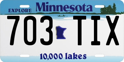 MN license plate 703TIX