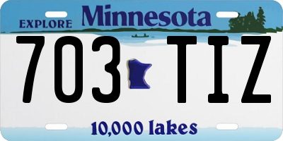MN license plate 703TIZ