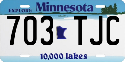 MN license plate 703TJC