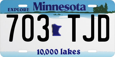 MN license plate 703TJD