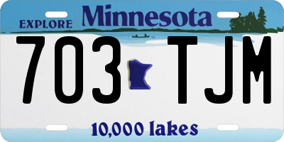 MN license plate 703TJM