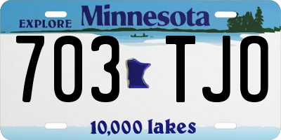 MN license plate 703TJO