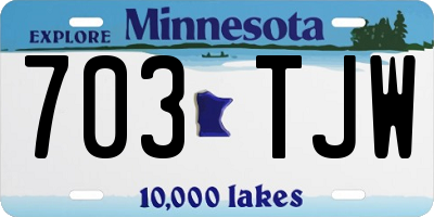 MN license plate 703TJW