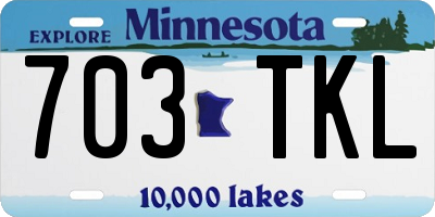 MN license plate 703TKL
