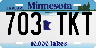 MN license plate 703TKT