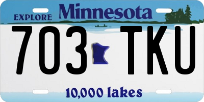 MN license plate 703TKU