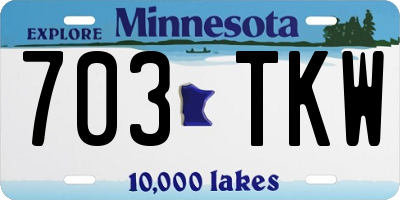 MN license plate 703TKW