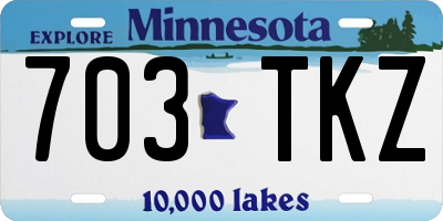 MN license plate 703TKZ
