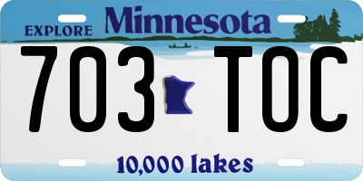 MN license plate 703TOC