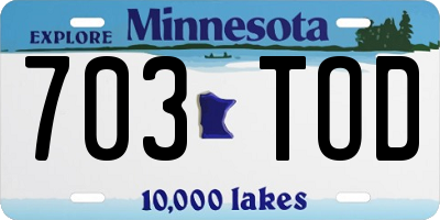 MN license plate 703TOD