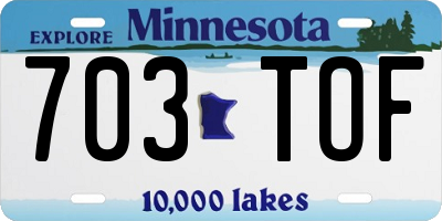 MN license plate 703TOF