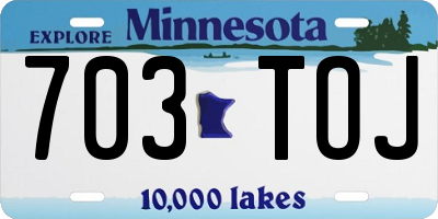 MN license plate 703TOJ