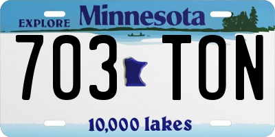 MN license plate 703TON